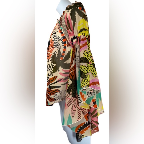 Boho Hippie Y2K Off-Shoulder Blouse - Picture 4 of 7